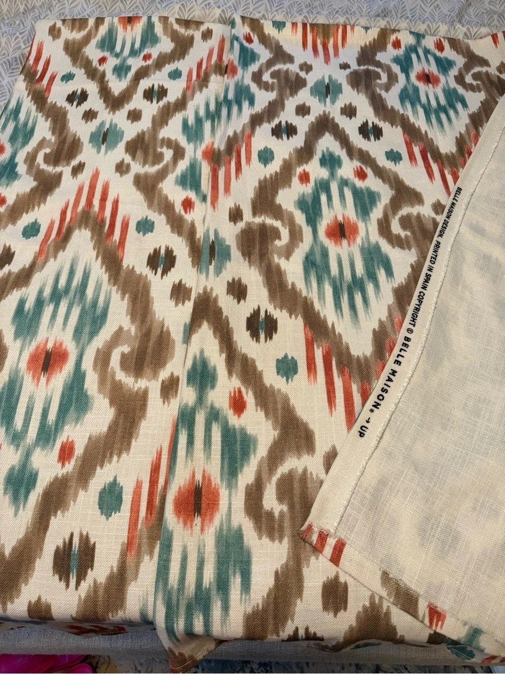 2 Curtain Custom Panels Belle Maison Design Printed Geometric Fabric Panel 52x77